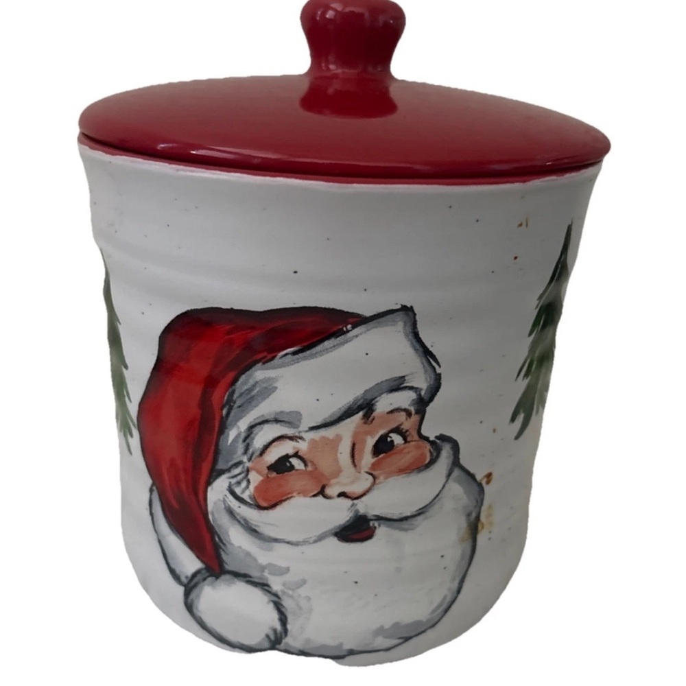 Peppermint & Pine Santa Clause Jar Ceramic Christmas Holiday Cookie